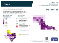 TX Congressional District 13 Stroke and Stroke Centers Map 118th Congress