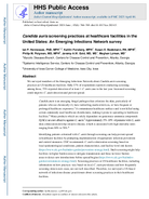 Candida auris screening practices at healthcare facilities in the United States An Emerging Infections Network survey