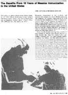 The benefits from 10 years of measles immunization in the United States