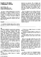 Suicide in the State of Maryland 197080