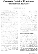 Community Control Of HypertensionInternational Activities