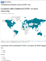 Locations with Confirmed COVID19 Cases Global Map as of 1100 AM ET March 2 2020