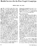 Health services for the Poor Peoples Campaign