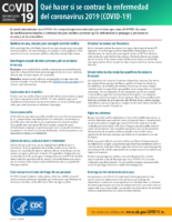 Que hacer si se contrae la enfermedad del coronavirus 2019 COVID19