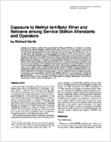 Exposure to Methyl tertButyl Ether and Benzene among Service Station Attendants and Operators