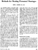 Methods for meeting personnel shortages