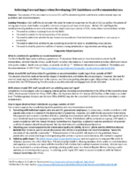 Soliciting External Input when Developing CDC Guidelines and Recommendations