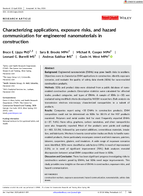 Characterizing Applications Exposure Risks and Hazard Communication for Engineered Nanomaterials in Construction
