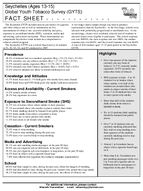 2007 Seychelles Ages 1315 Global Youth Tobacco Survey GYTS Fact Sheet