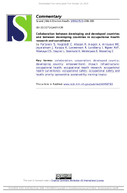 Collaboration Between Developing and Developed Countries and Between Developing Countries in Occupational Heath Research and Surveillance