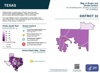 TX Congressional District 32 Stroke and Stroke Centers Map 119th Congress