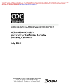 Health Hazard Evaluation Report HETA 9901132853 University of California Berkeley Berkeley California