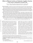Effects of physical activity on poststroke cognitive function a metaanalysis of randomized controlled trials