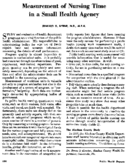 Measurement of nursing time in a small health agency