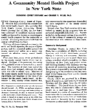 A community mental health project in New York State