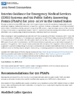 Interim guidance for emergency medical services EMS systems and 911 public safety answering points PSAPs for 2019nCoV in the United States
