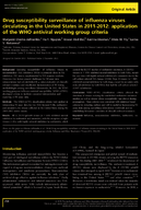 Drug susceptibility surveillance of influenza viruses circulating in the United States in 20112012 application of the WHO antiviral working group criteria