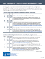 Ebola Preparedness Checklist for FaithBased Health Leaders 20141211