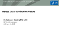 Herpes Zoster Vaccination  update