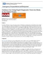 Guidance for using rapid diagnostic tests for Ebola in the United States