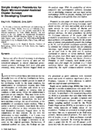 Simple analytic procedures for rapid microcomputerassisted cluster surveys in developing countries