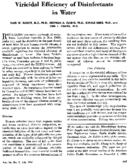 Viricidal efficiency of disinfectants in water
