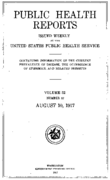 Public Health Reports  v 32 no 32  cover