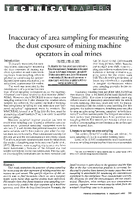 Inaccuracy of Area Sampling for Measuring the Dust Exposure of Mining Machine Operators in Coal Mines