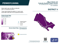 PA Congressional District 04 Stroke and Federally Qualified Health Centers Map 119th Congress