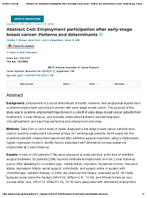 Employment participation after earlystage breast cancer patterns and determinants
