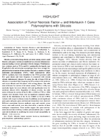 Association of Tumor Necrosis FactorAlpha and Interleukin1 Gene Polymorphisms with Silicosis