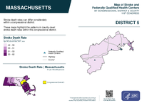 MA Congressional District 05 Stroke and Federally Qualified Health Centers Map 119th Congress