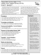 2007 Papua New Guinea Ages 1315 Global Youth Tobacco Survey GYTS Fact Sheet