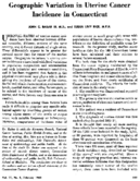 Geographic variation in uterine cancer incidence in Connecticut