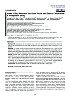 Intake of Soy Products and Other Foods and Gastric Cancer Risk A Prospective Study
