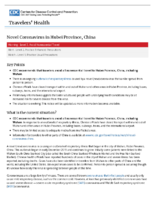 Novel coronavirus in China Warning  Level 3 Avoid Nonessential Travel