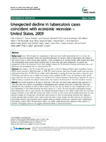 Unexpected decline in tuberculosis cases coincident with economic recession  United States 2009
