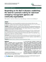 Responding to the deaf in disasters establishing the need for systematic training for statelevel emergency management agencies and community organizations