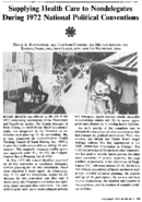 Supplying Health Care To Nondelegates During 1972 National Political Conventions