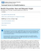 Health Disparities Race and Hispanic Origin Provisional Death Counts for Coronavirus Disease 2019 COVID19 January 21 2021
