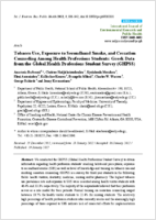Tobacco Use Exposure to Secondhand Smoke and Cessation Counseling Among Health Professions Students Greek Data from the Global Health Professions Student Survey GHPSS