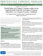 Health Behavior Changes Among Adults in the Supplemental Nutrition Assistance Program Education Los Angeles County California