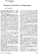 Employment outlook for the handicapped