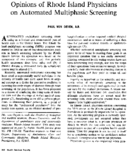 Opinions of Rhode Island physicians on automated multiphasic screening