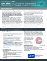 Zika virus  collection and submission of specimens for Zika virus testing at time of birth  general information