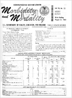 Morbidity and Mortality Weekly Report Vol 15 No 33 week ending August 20 1966