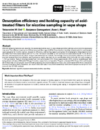 Desorption Efficiency and Holding Capacity of AcidTreated Filters for Nicotine Sampling in Vape Shops