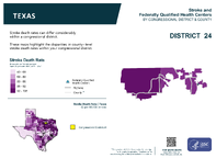 TX Congressional District 24 Stroke and Federally Qualified Health Centers Map 118th Congress