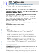 Awareness Willingness to Use PreExposure Prophylaxis and Use of PostExposure Prophylaxis for HIV Prevention Among Men Who Have Sex with Men in Mexico