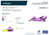 VA Congressional District 09 Stroke and Federally Qualified Health Centers Map 118th Congress